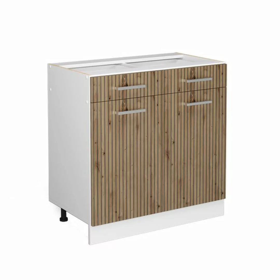 Vicco Unterschrank R-Line, Artisan-Eiche/Weiß, 80 cm ohne Arbeitsplatte günstig online kaufen