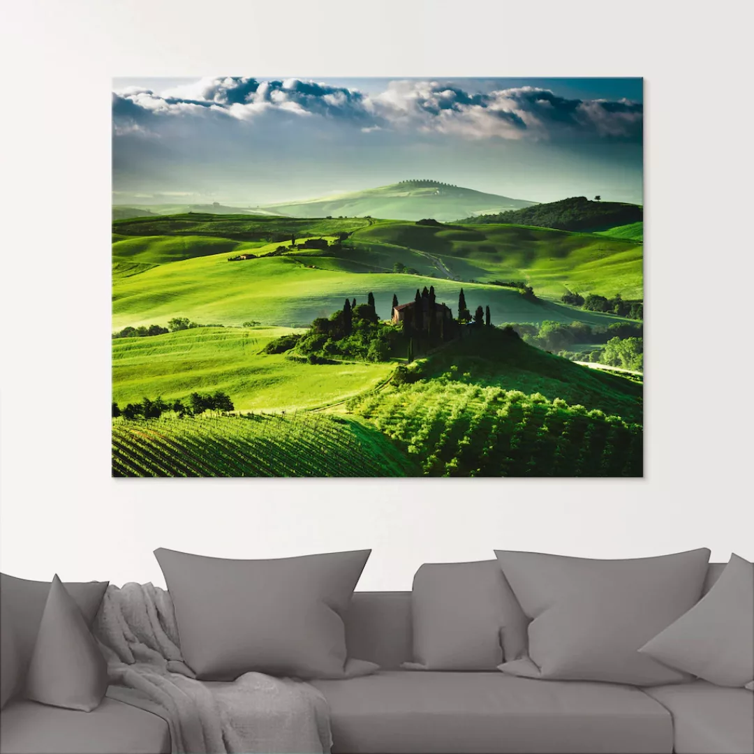 Artland Glasbild "Sonnenaufgang über einer Olivenfarm", Felder, (1 St.), in günstig online kaufen