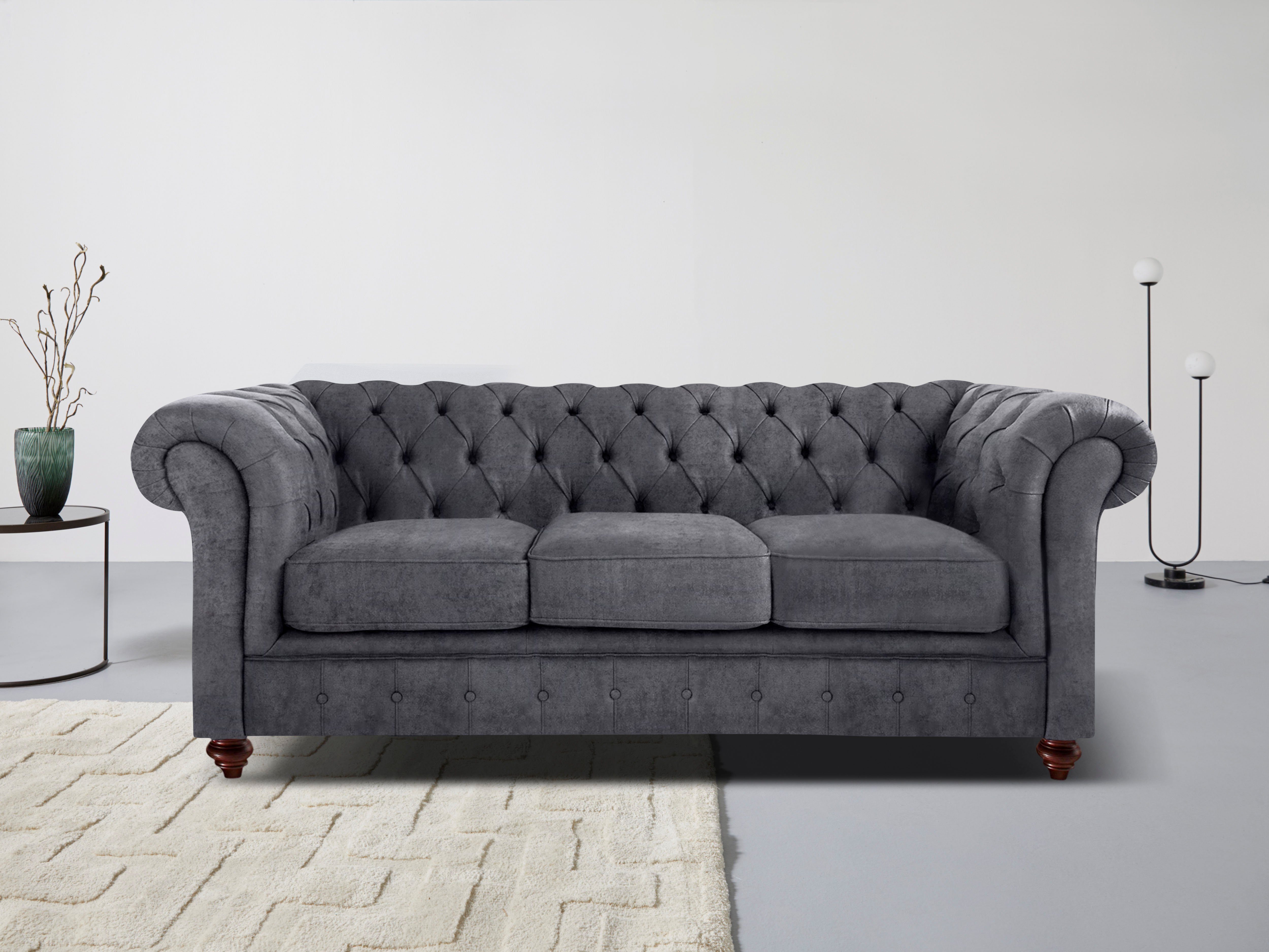 Home affaire Chesterfield-Sofa "Chesterfield Ecksofa, auch in Leder L-Form" günstig online kaufen