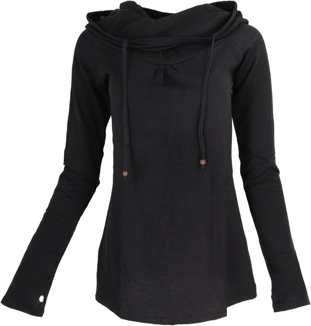 Guru-Shop Longsleeve Hoody Boho chic, Langarmshirt mit Schalkragen -.. alte günstig online kaufen