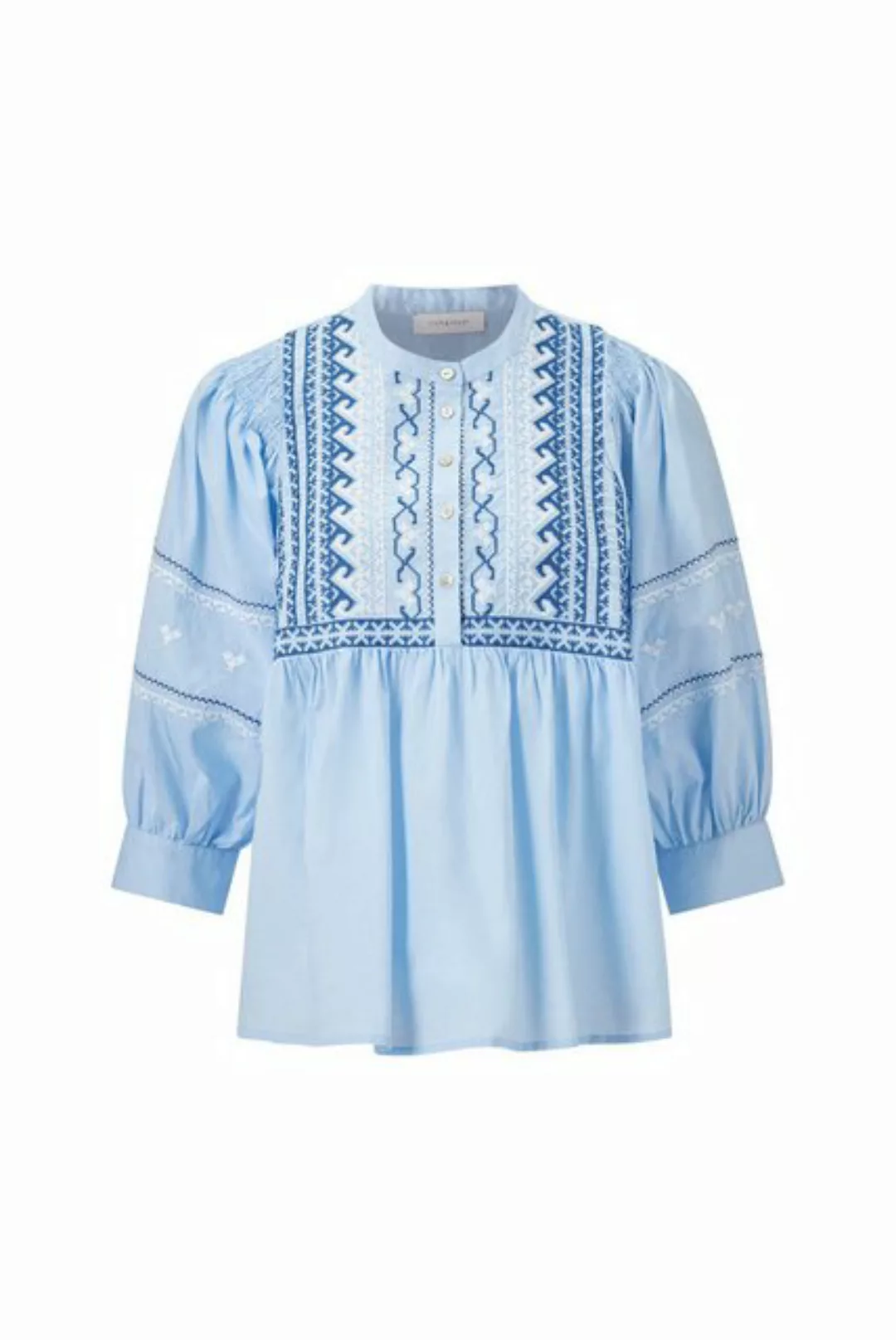 Rich & Royal Blusenshirt blouse with embroidery organic, cotton blue günstig online kaufen