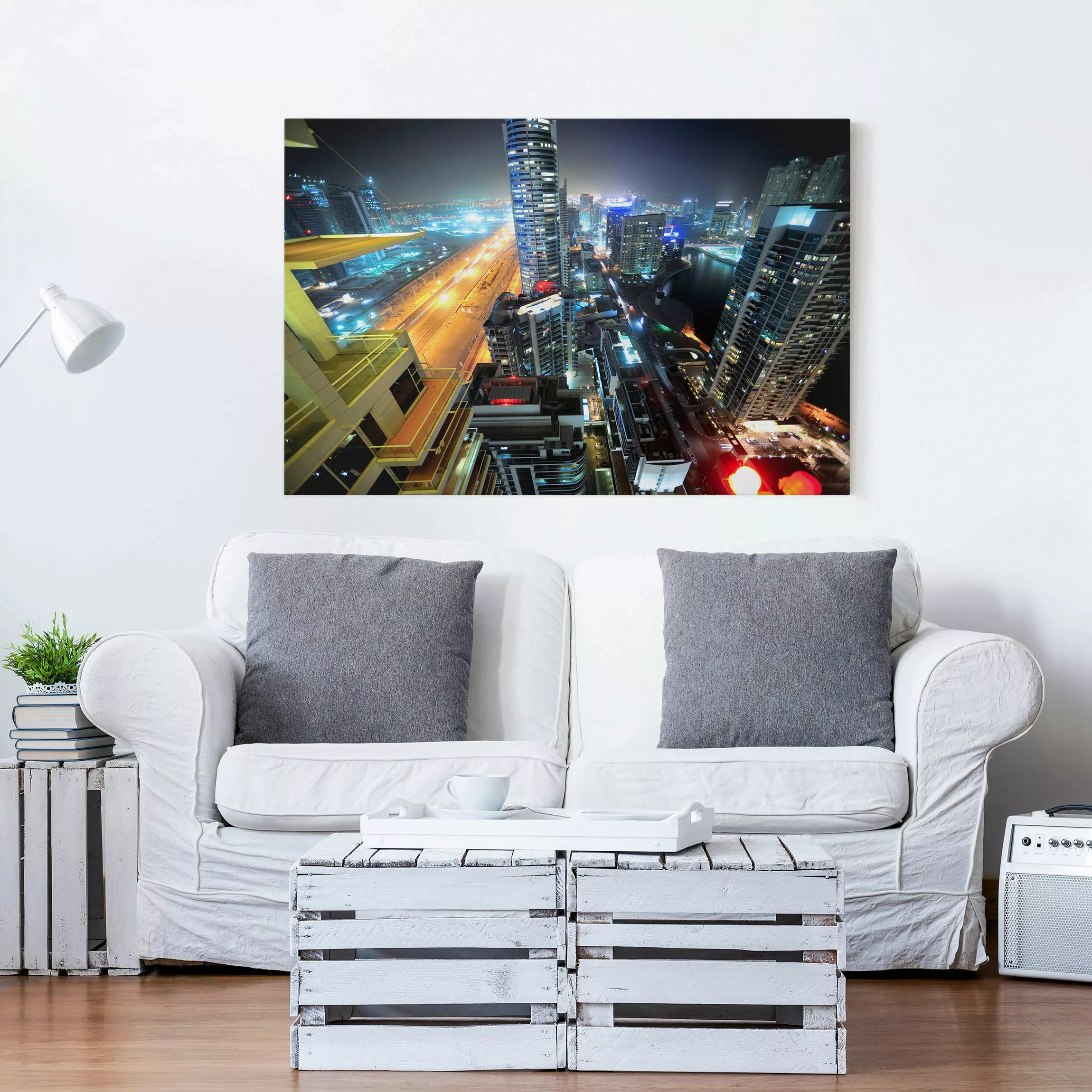 Leinwandbild Architektur & Skyline - Querformat Dubai Lights günstig online kaufen