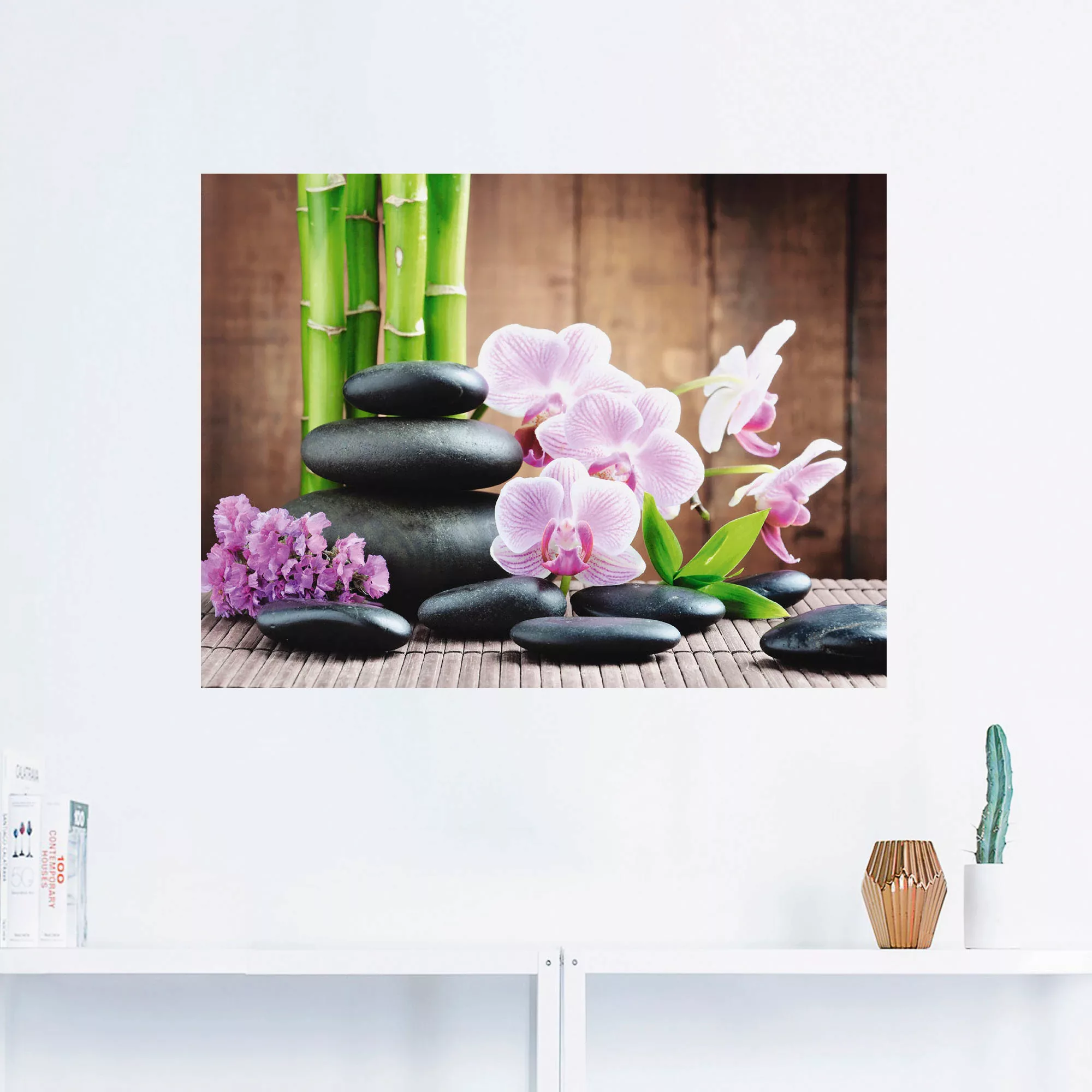 Artland Wandbild "Spa Konzept Zen Steinen Orchideen", Zen, (1 St.), als Lei günstig online kaufen