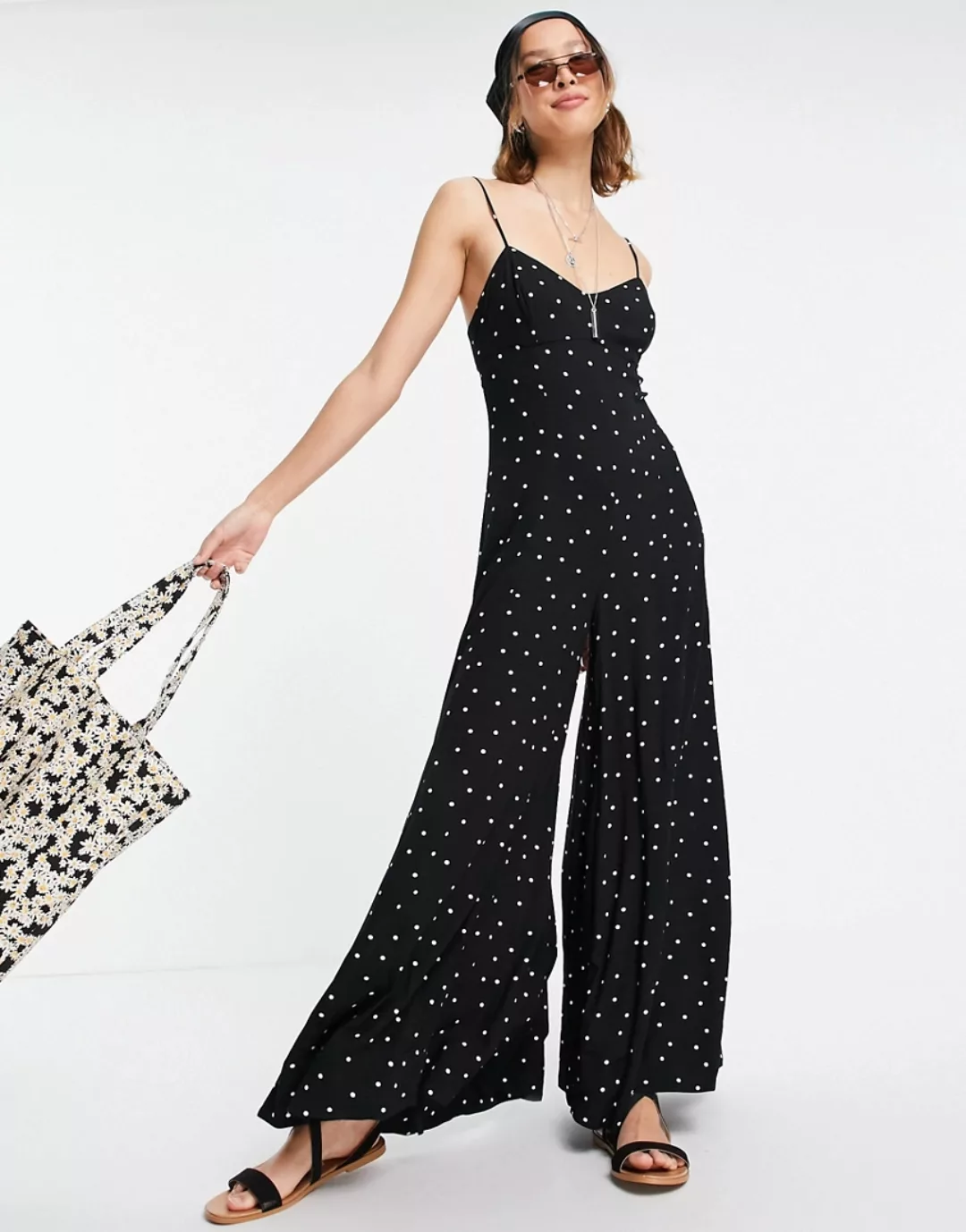 Free People – Summer Jamboree – Camisole-Jumpsuit mit unregelmäßigem Punkte günstig online kaufen