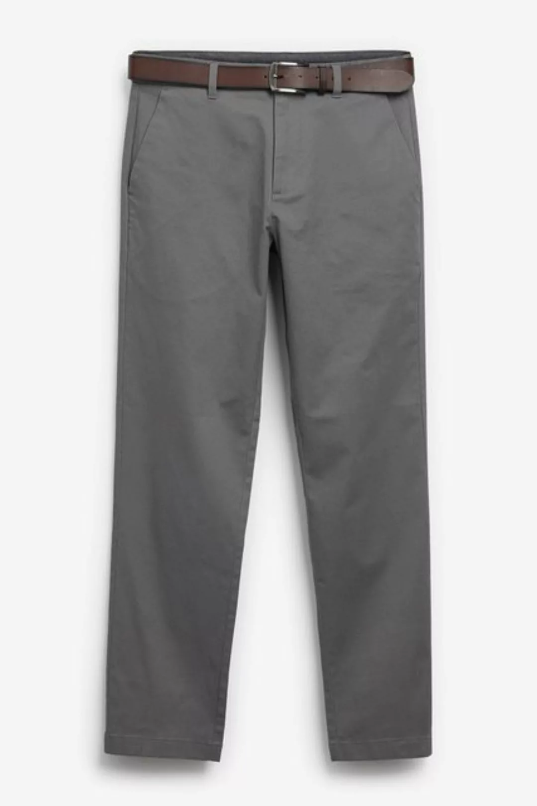 Next Chinohose Straight Fit Chinohose mit weichem Griff + Gürtel (2-tlg) günstig online kaufen