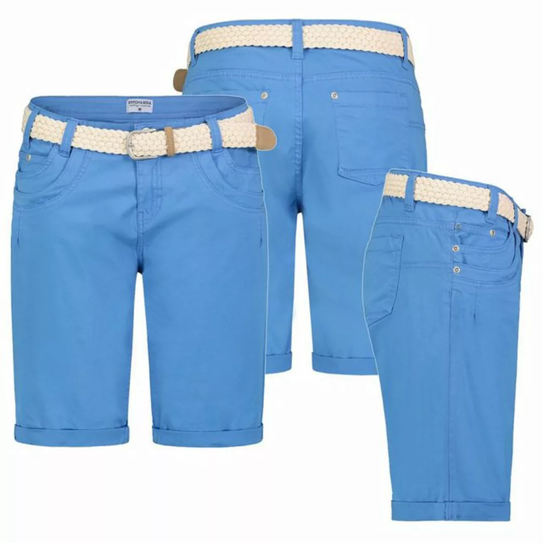 Stitch & Soul Bermudas Damen Short Bermuda kurze Hose Sommer Chino Stoff Ho günstig online kaufen