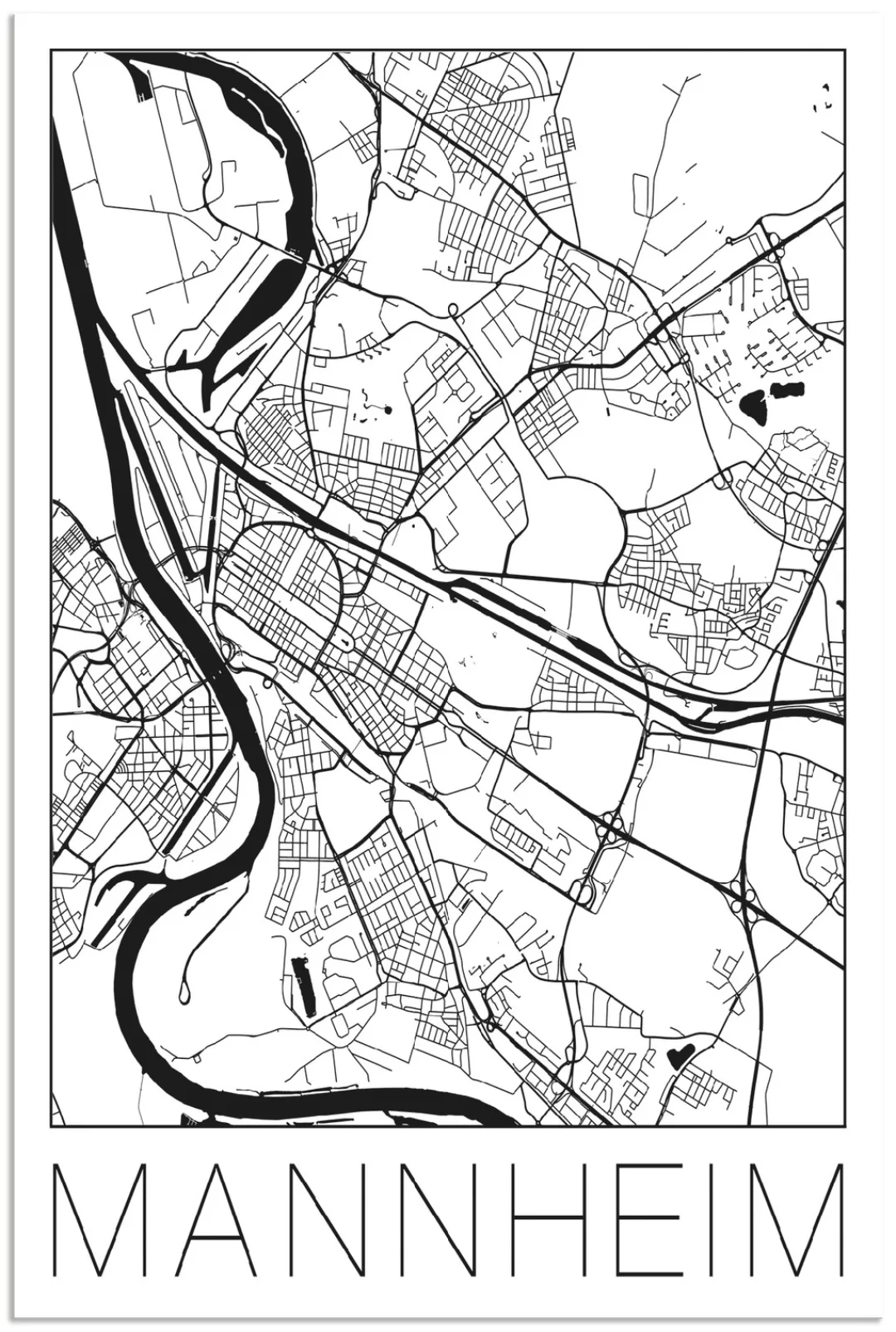 Artland Wandbild "Retro Karte Mannheim Deutschland", Deutschland, (1 St.), günstig online kaufen