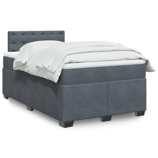 furnicato Bettgestell Boxspringbett mit Matratze Dunkelgrau 120x200 cm Samt günstig online kaufen