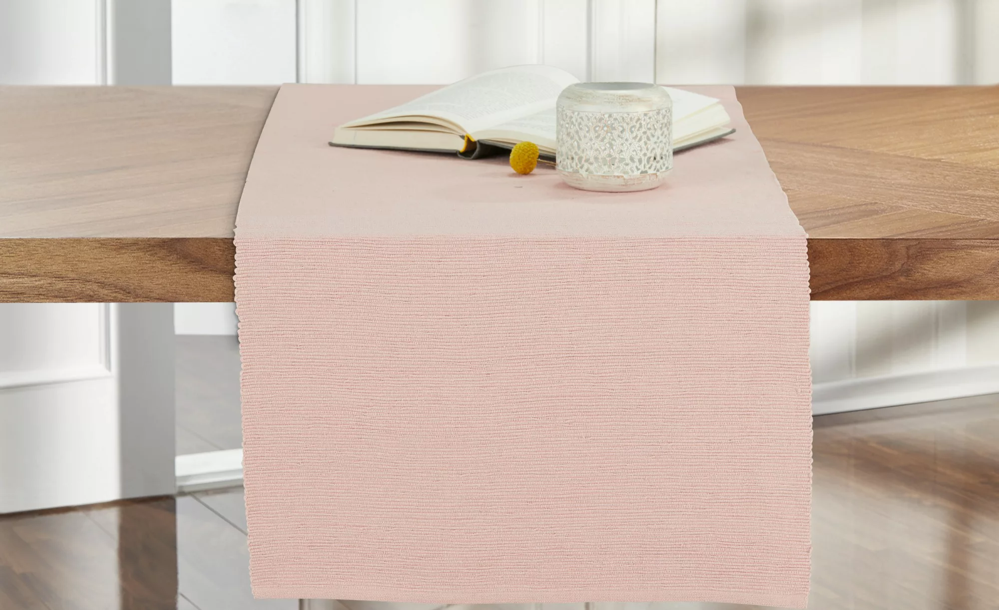 HOME STORY Tischläufer  Rip - rosa/pink - reine Baumwolle - 40 cm - Sconto günstig online kaufen