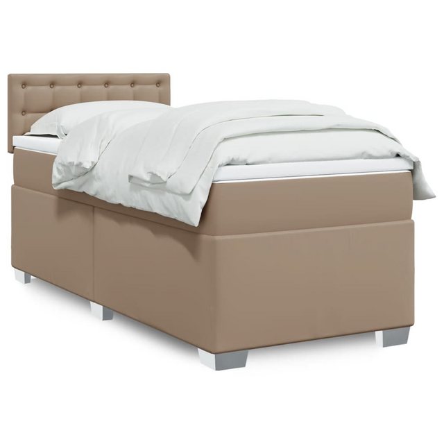 vidaXL Boxspringbett, Boxspringbett Matratze Cappuccino-Braun 100x200cm Kun günstig online kaufen