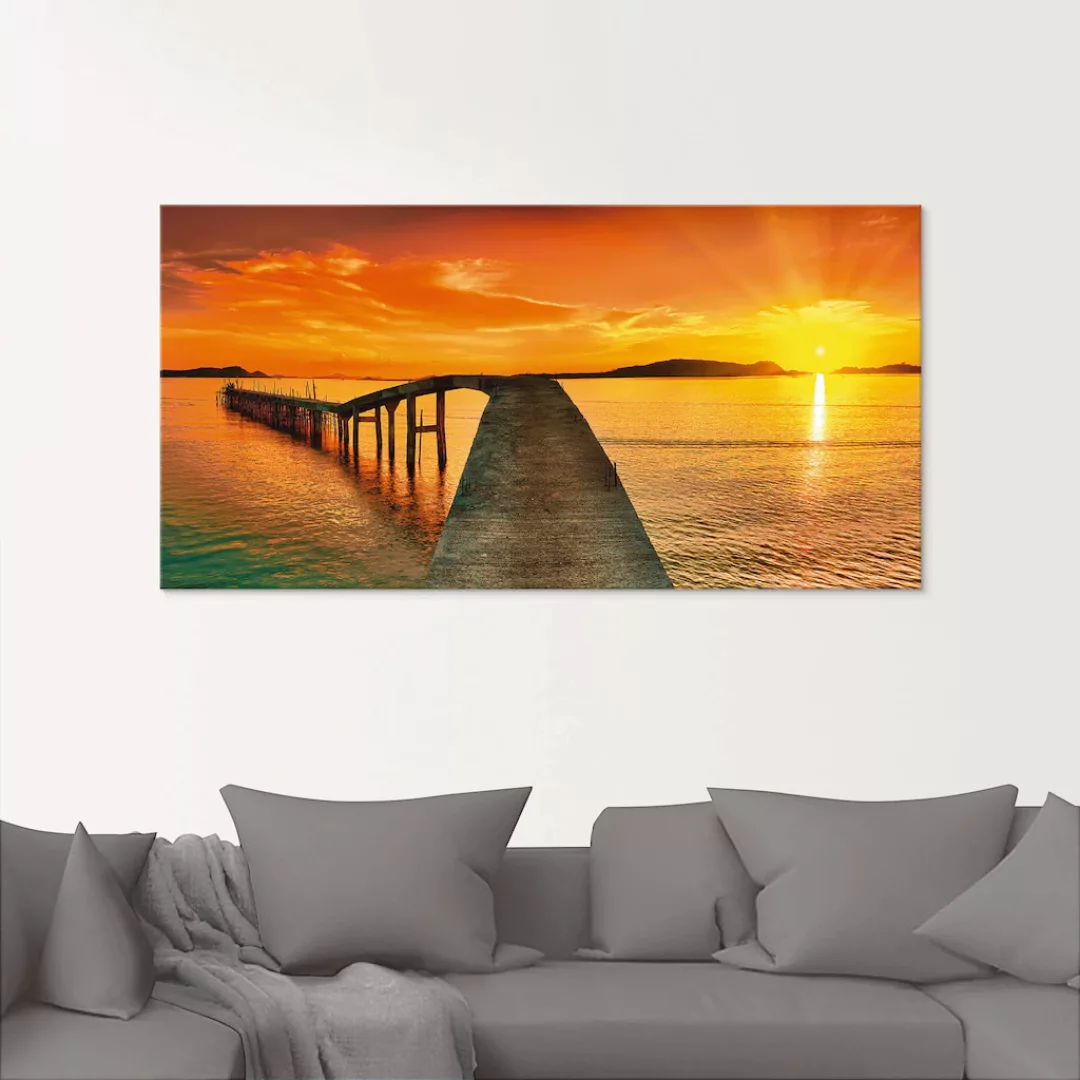 Artland Glasbild "Sonnenaufgang über dem Meer", Gewässer, (1 St.) günstig online kaufen