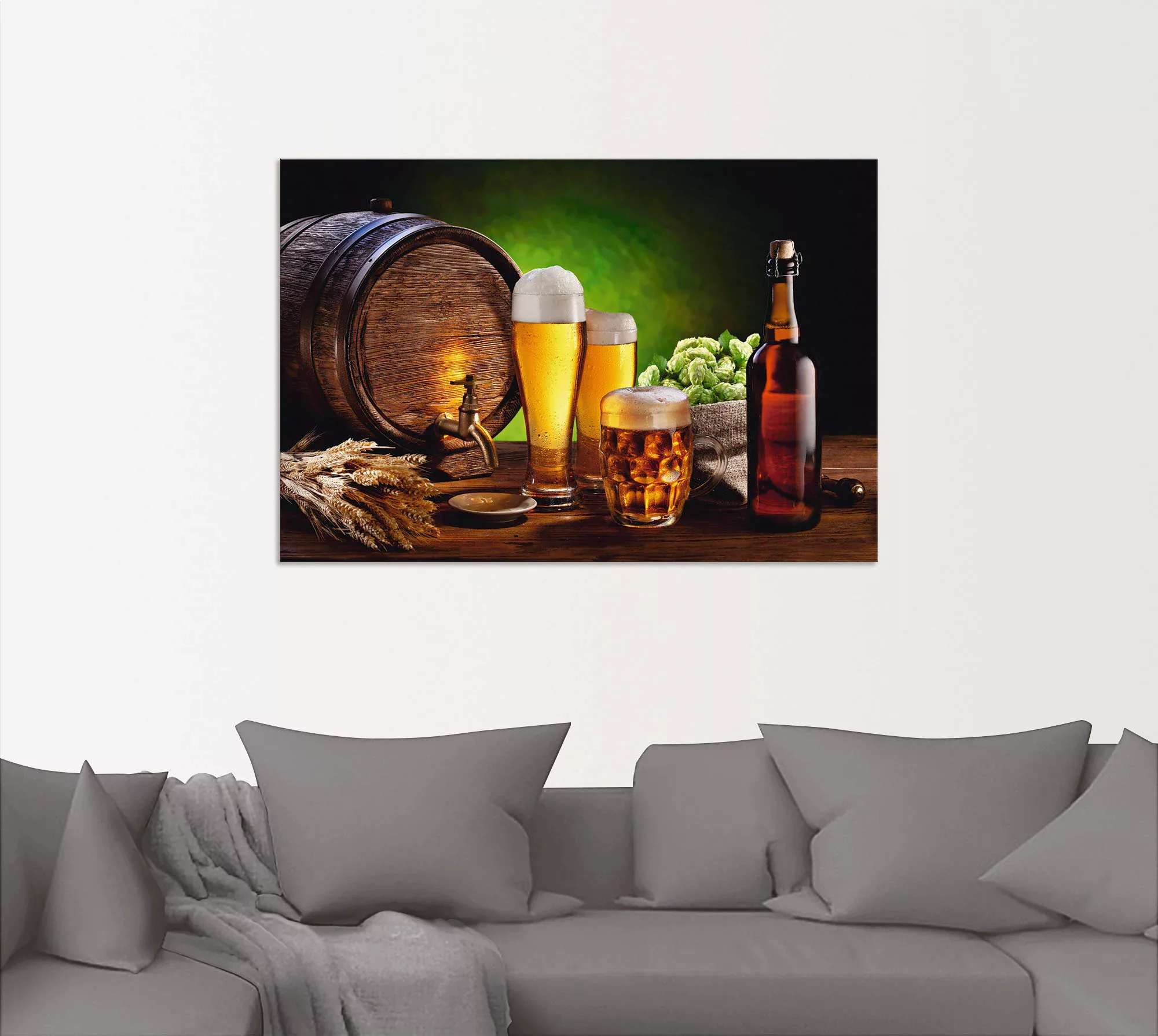Artland Wandbild "Bier Stillleben", Getränke, (1 St.), als Alubild, Leinwan günstig online kaufen