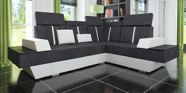 JVmoebel Ecksofa Design Wohnlandschaft Sofa Ecksofa USB Stoff Textil Leder, günstig online kaufen