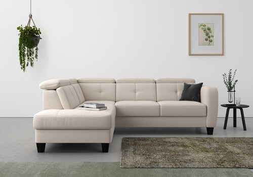 sit&more Ecksofa "Belluci L-Form", inklusive Federkern, wahlweise mit Bettf günstig online kaufen