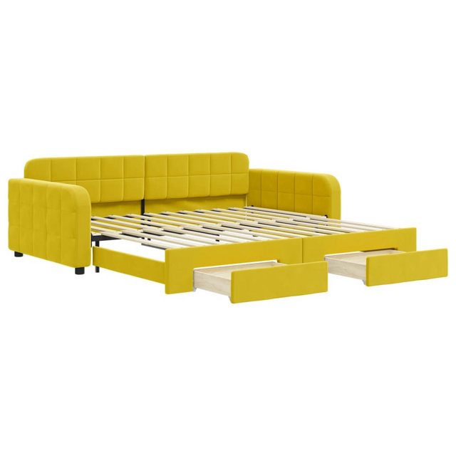 vidaXL Gästebett Gästebett Tagesbett Ausziehbar mit Schubladen Gelb 100x200 günstig online kaufen