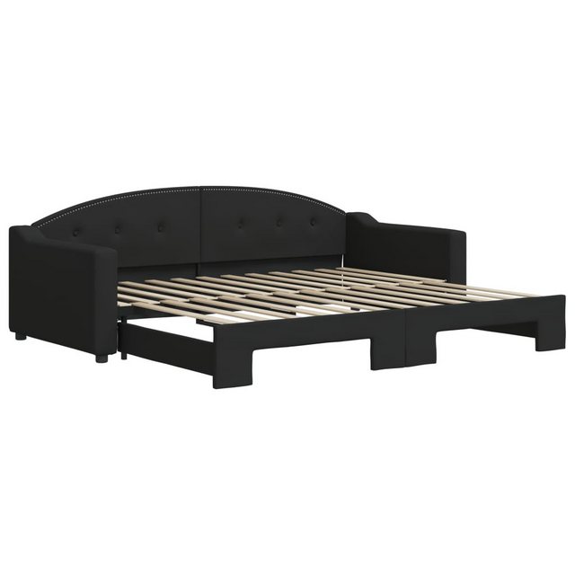 vidaXL Gästebett Gästebett Tagesbett Ausziehbar Schwarz 90x200 cm Stoff Bet günstig online kaufen