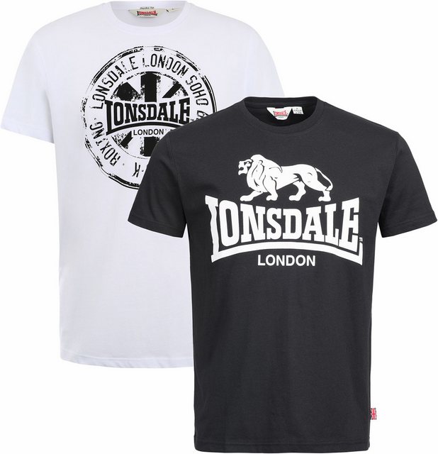 Lonsdale Kurzarmshirt T-Shirt Dildawn T-Shirt normale Passform Doppelpack 1 günstig online kaufen