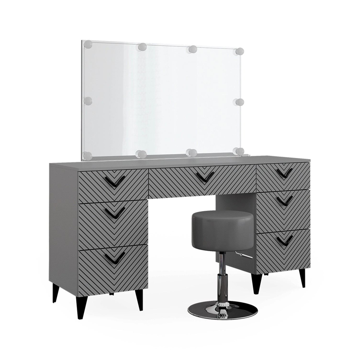 Vicco Schminktisch Anett, Grau, 150 cm günstig online kaufen