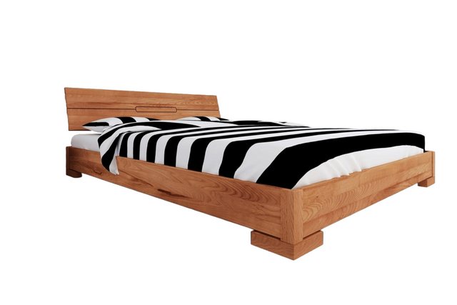 Natur24 Bett Bett Bento 5 Sonderlänge 200x210 Kernbuche Holzkopfteil und Ho günstig online kaufen