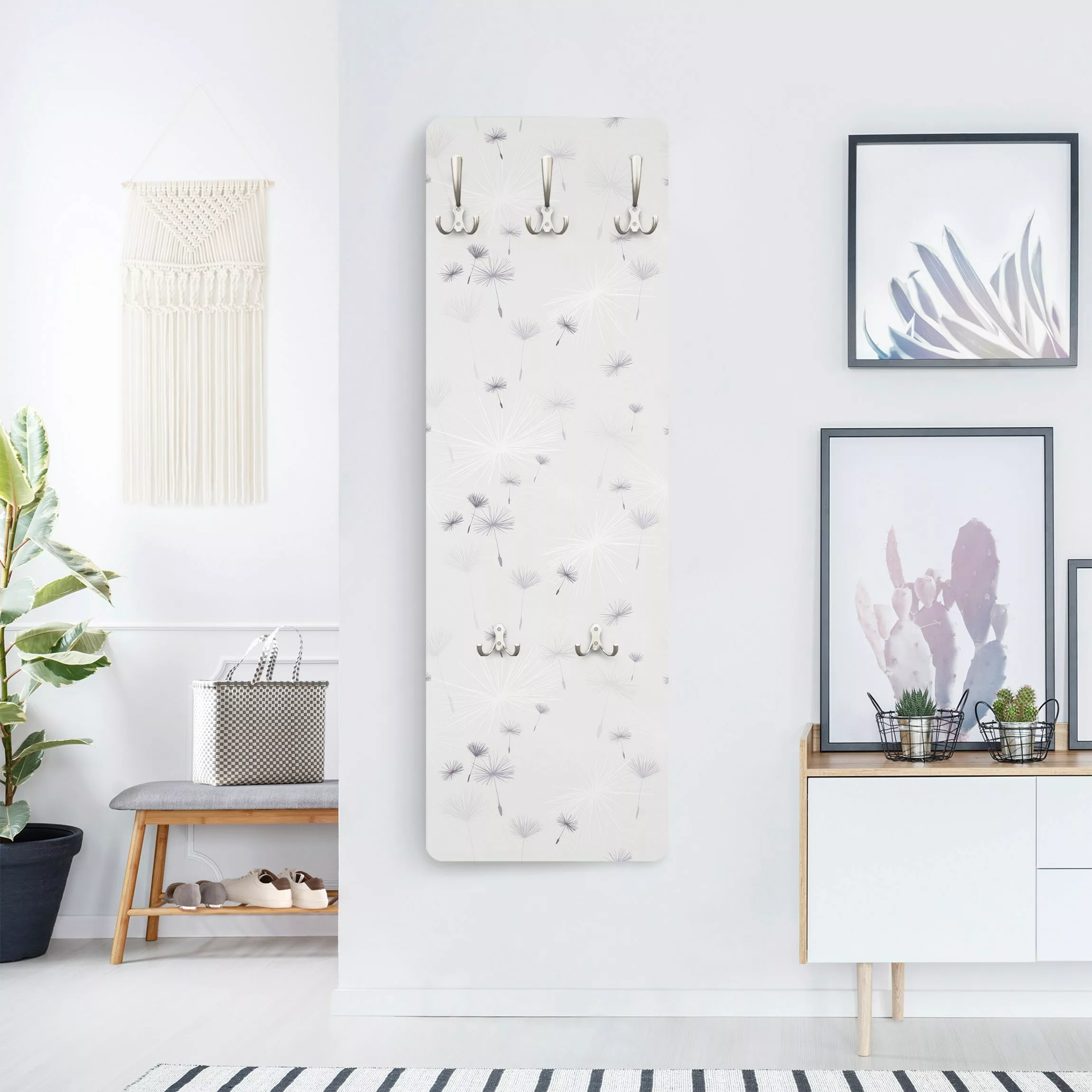 Wandgarderobe Holzpaneel Muster & Textur Pusteblumen Light günstig online kaufen