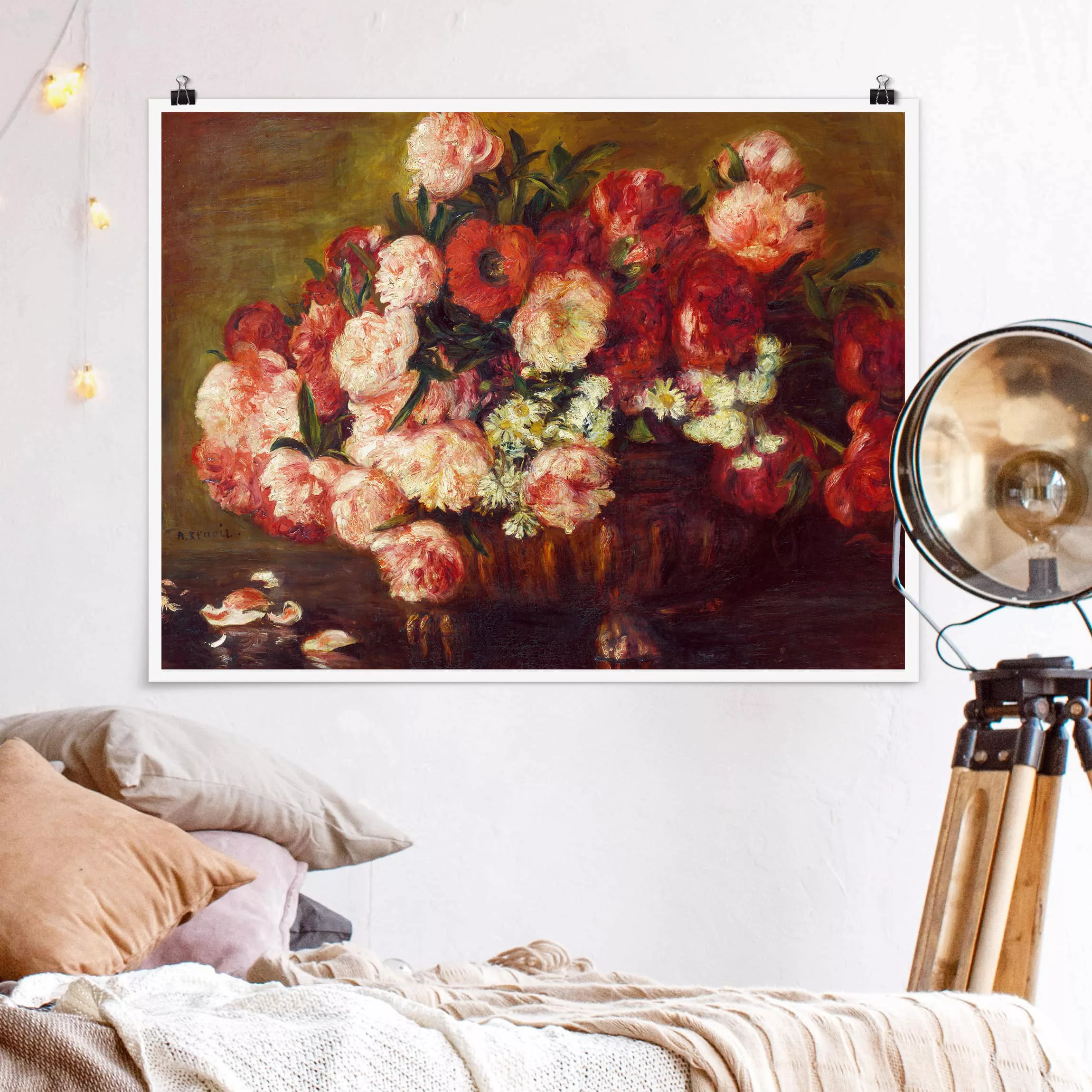 Poster Blumen - Querformat Auguste Renoir - Stillleben mit Pfingstrosen günstig online kaufen