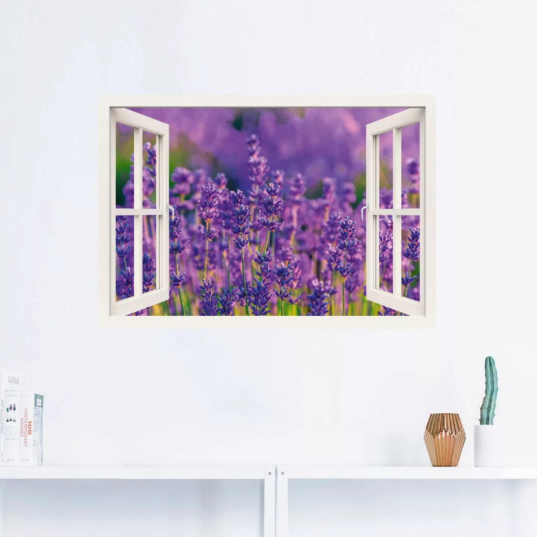 Artland Wandbild "Fensterblick Lavendelfeld in Tihany", Blumenwiese, (1 St. günstig online kaufen