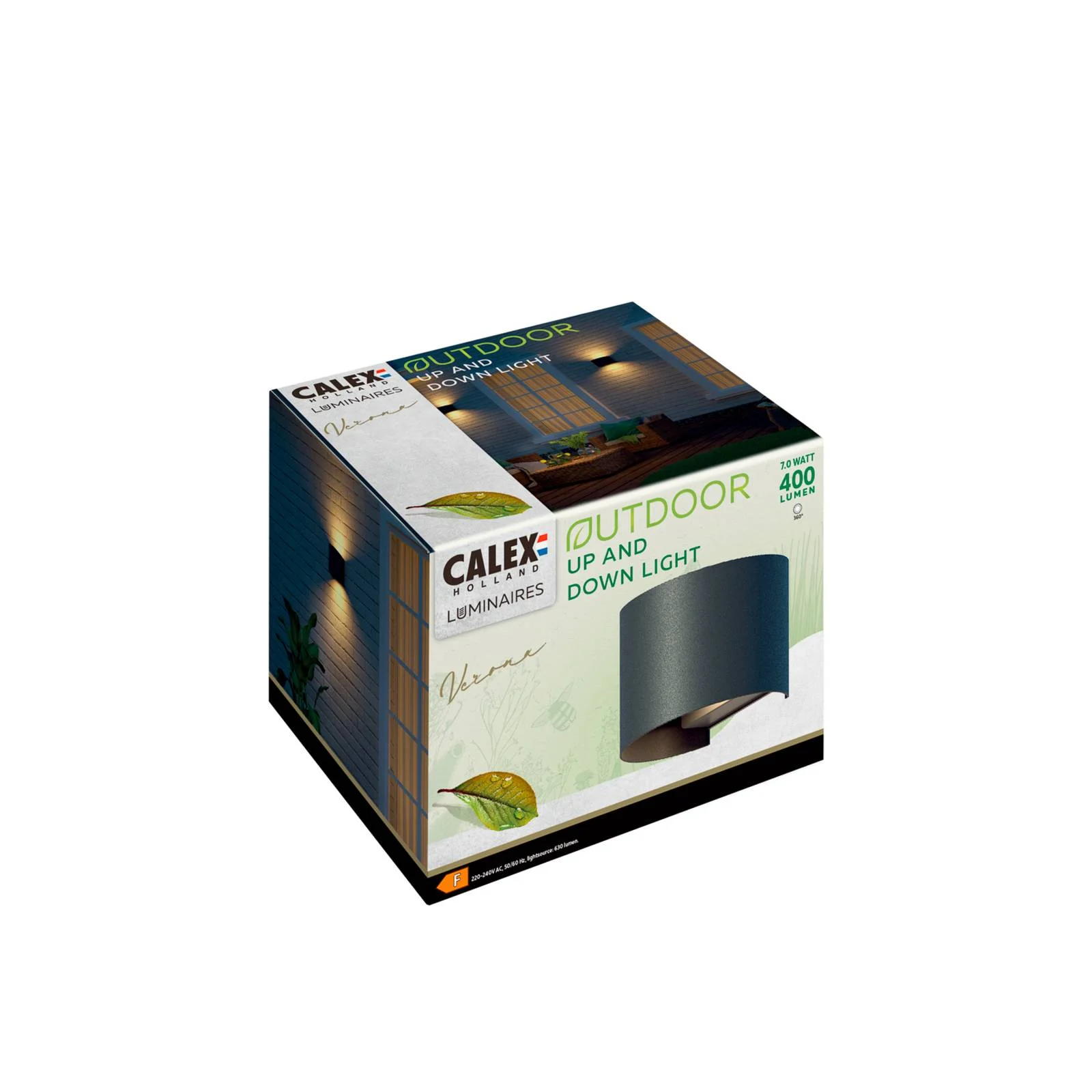 Calex LED-Außenwandlampe Oval, up/down, Höhe 10 cm, schwarz günstig online kaufen