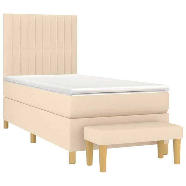 vidaXL Bett Boxspringbett mit Matratze Creme 100x200 cm Stoff günstig online kaufen