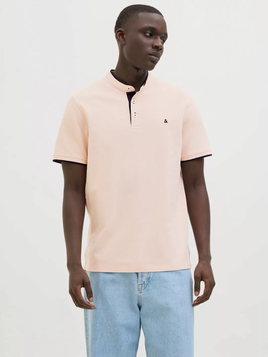 Jack & Jones Poloshirt "JJEPAULOS MAO POLO", mit Logo Stickerei günstig online kaufen
