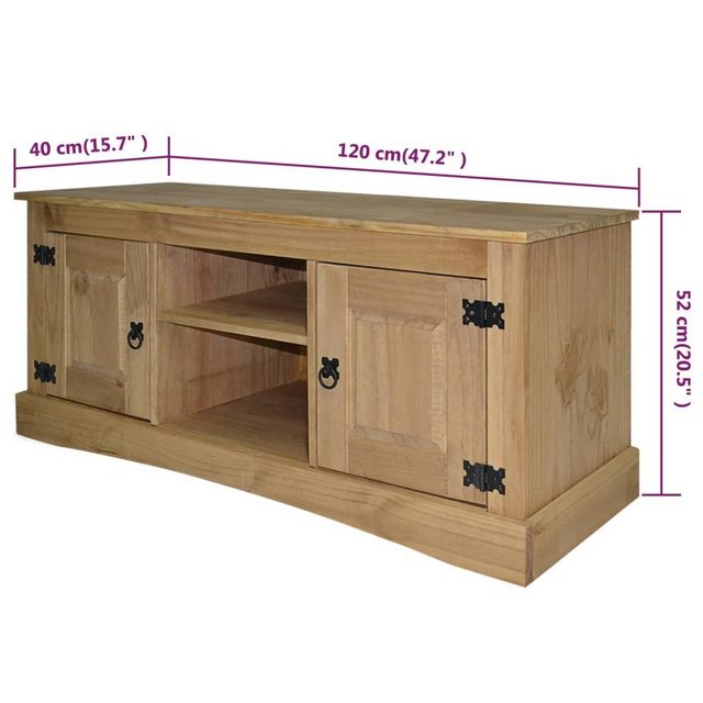 furnicato TV-Schrank Mexiko-Stil Kiefernholz 120x40x52 cm (1-St) günstig online kaufen