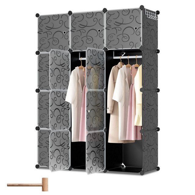 Clanmacy Kleiderschrank DIY 12/16 Würfel Steckregal Set Regalsystem Kombisc günstig online kaufen