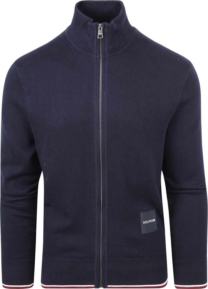 Tommy Hilfiger Strickjacke Monotype Navy - Größe XXL günstig online kaufen