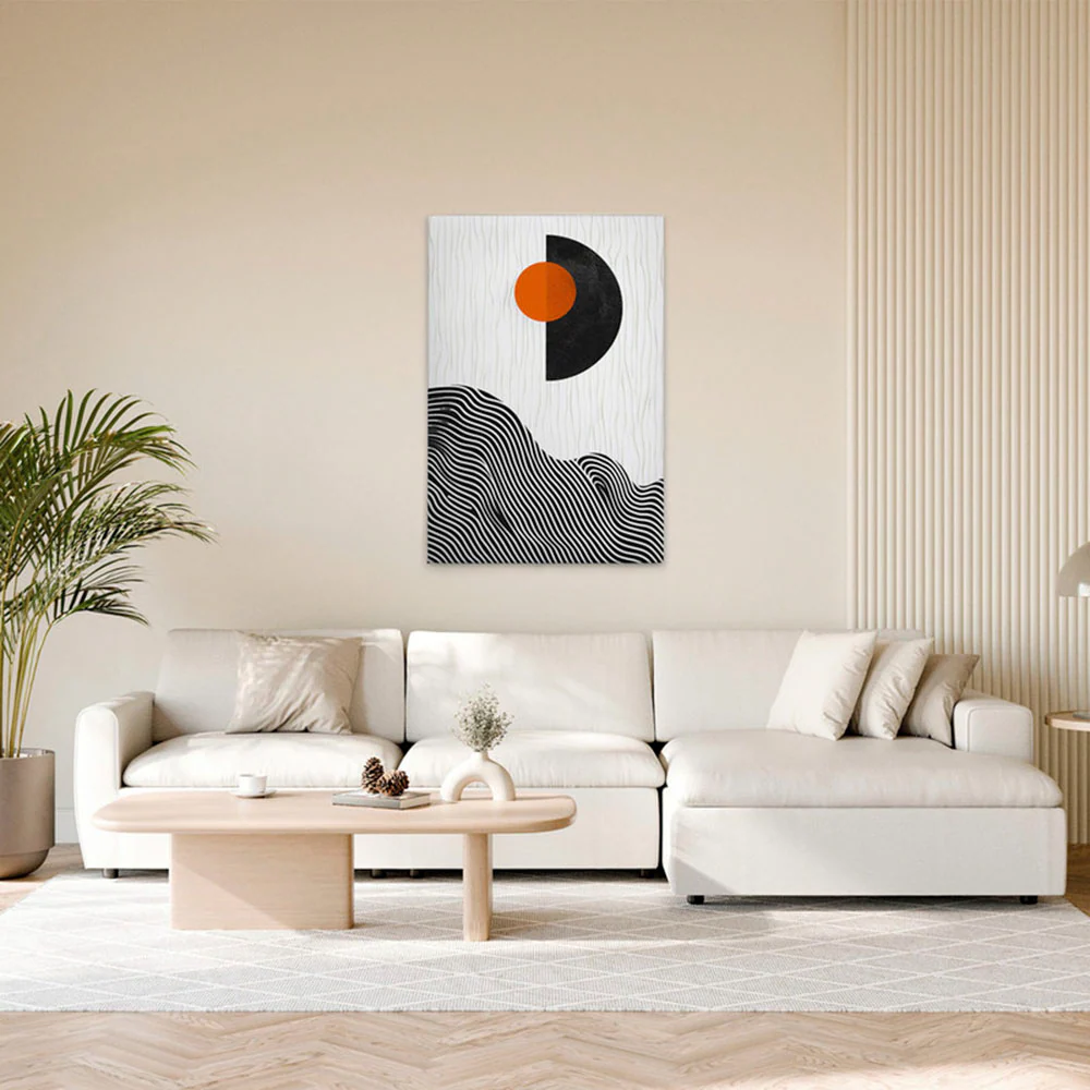 A.S. Création Leinwandbild "Orange Sun - Wandbild Schwarz Grau Weiß Keilrah günstig online kaufen