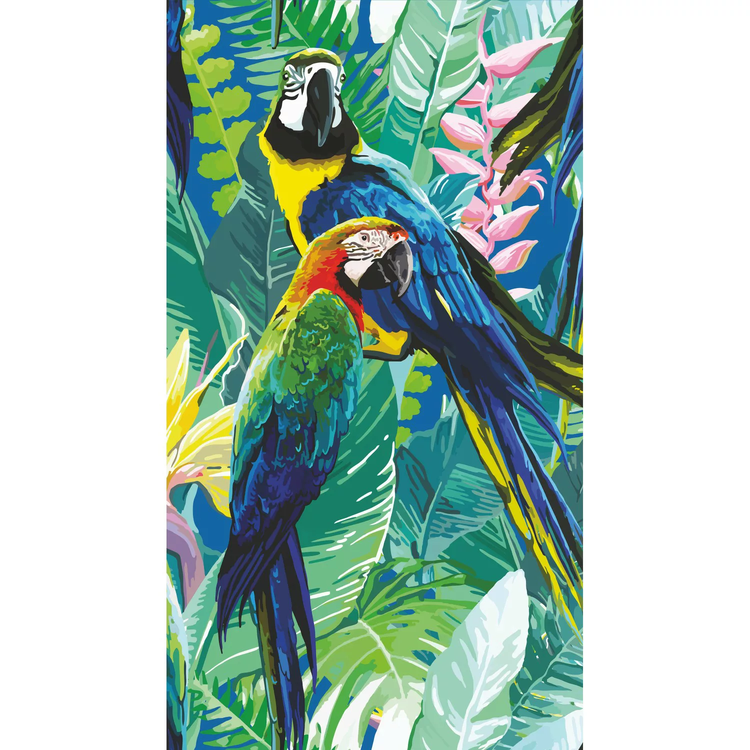 Erismann Digitaltapete Zooom Cheeky Parrots 270 cm x 150 cm Grün günstig online kaufen