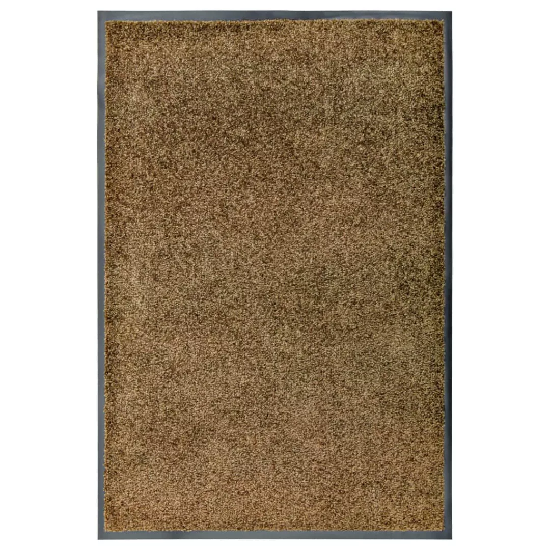 vidaXL Fußmatte Fußmatte Waschbar Braun 60x90 günstig online kaufen