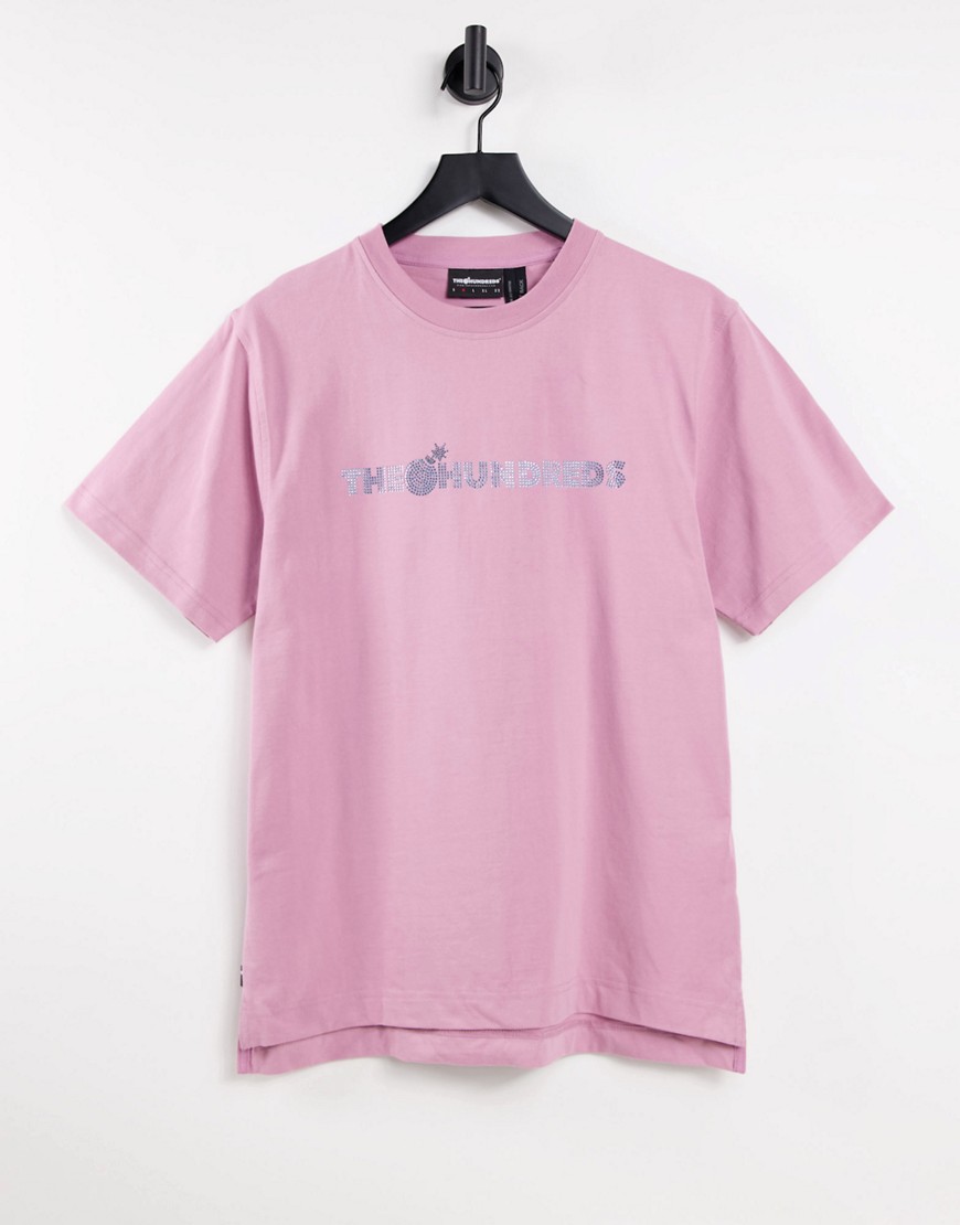 The Hundreds – T-Shirt in Rosa mit glitzerndem Logo günstig online kaufen
