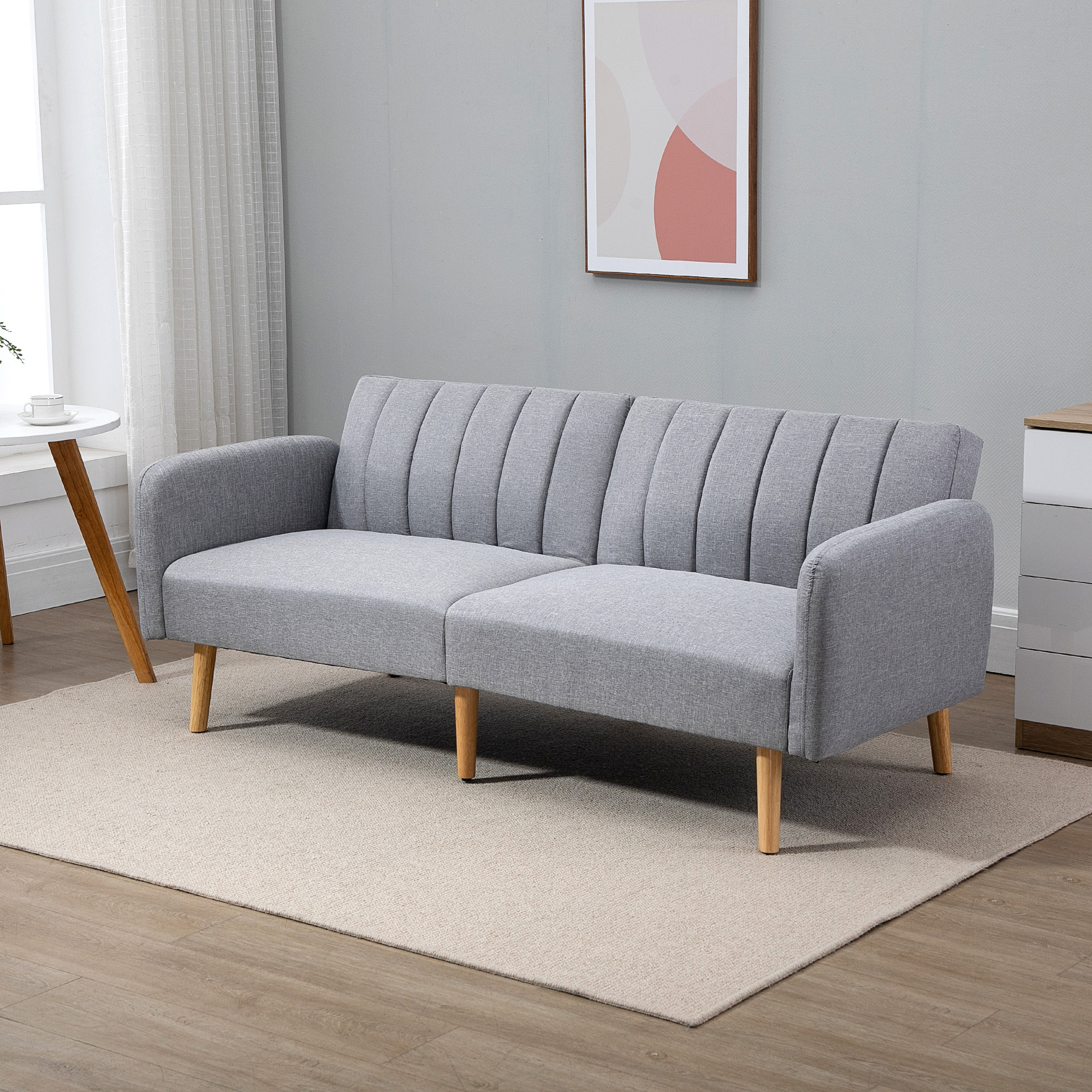 HOMCOM Schlafsofa, 2-Sitzer Sofa mit Schlaffunktion, Verstellbare Rückenleh günstig online kaufen