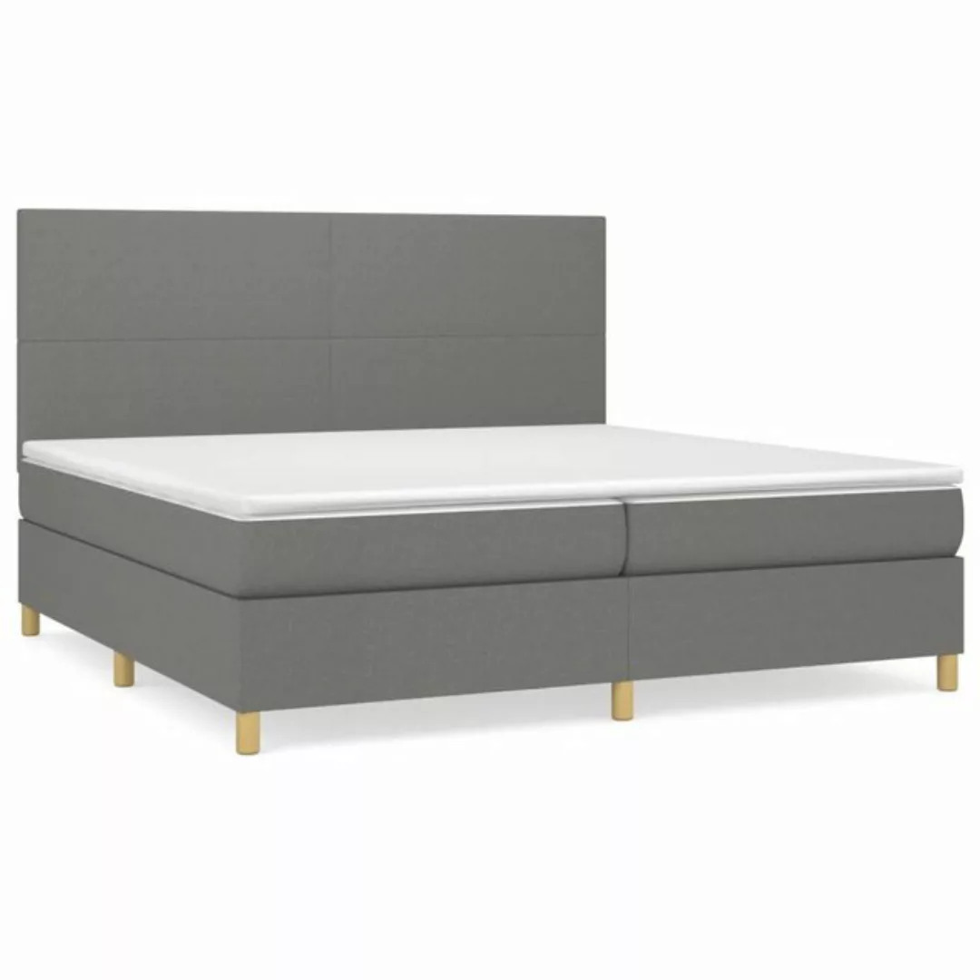 vidaXL Boxspringbett Boxspringbett mit Matratze Dunkelgrau 200x200 cm Stoff günstig online kaufen