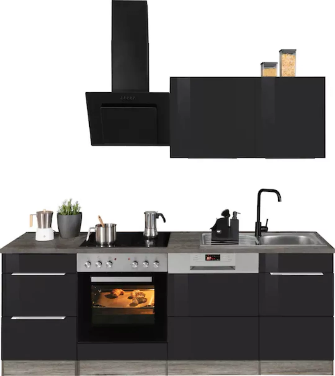 KOCHSTATION Küchenzeile "KS-Brindisi", mit E-Geräten, Breite 220 cm günstig online kaufen