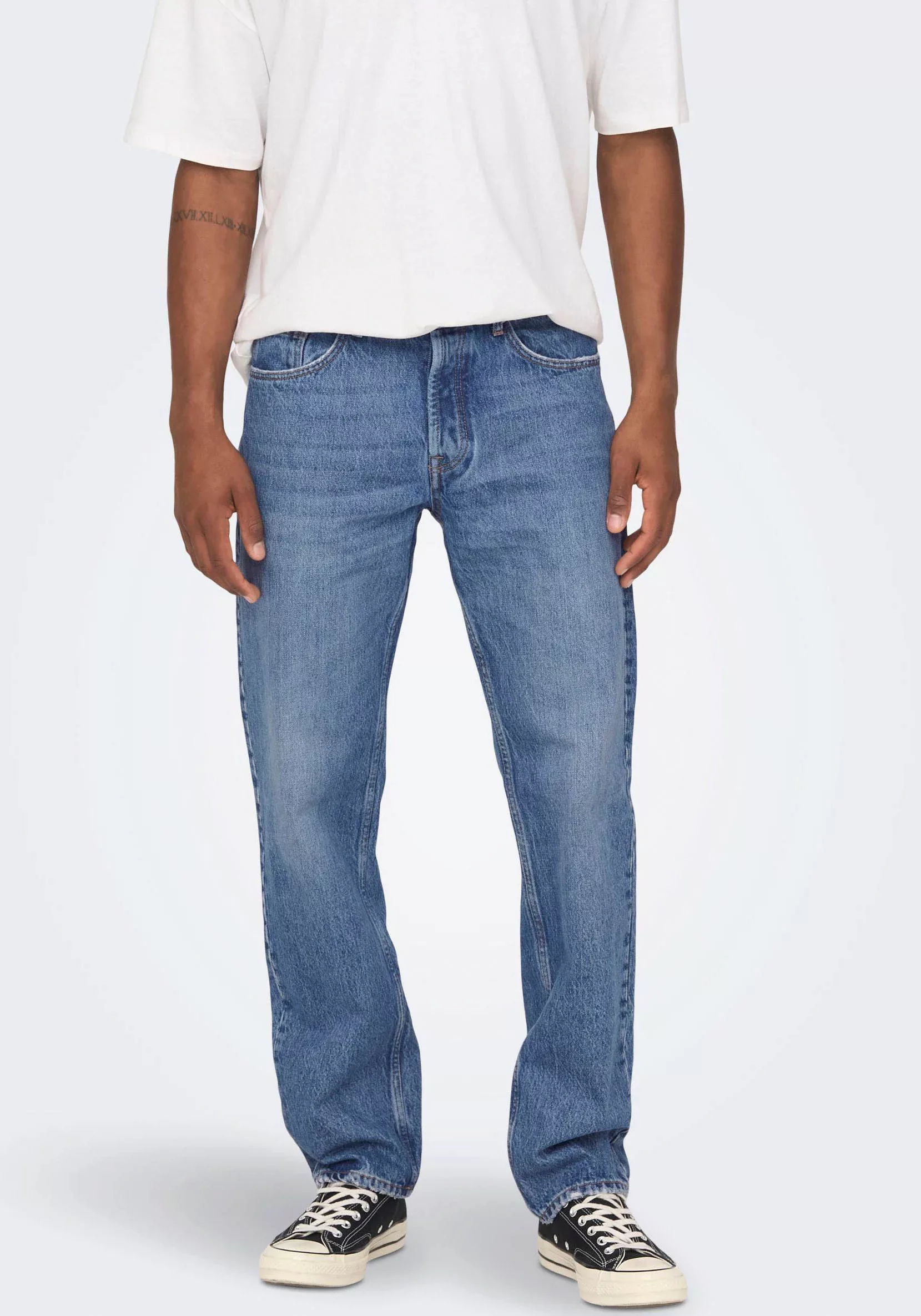 ONLY & SONS Regular-fit-Jeans ONSEDGE STRAIGHT BROMO 0017 DOT DNM NOOS günstig online kaufen