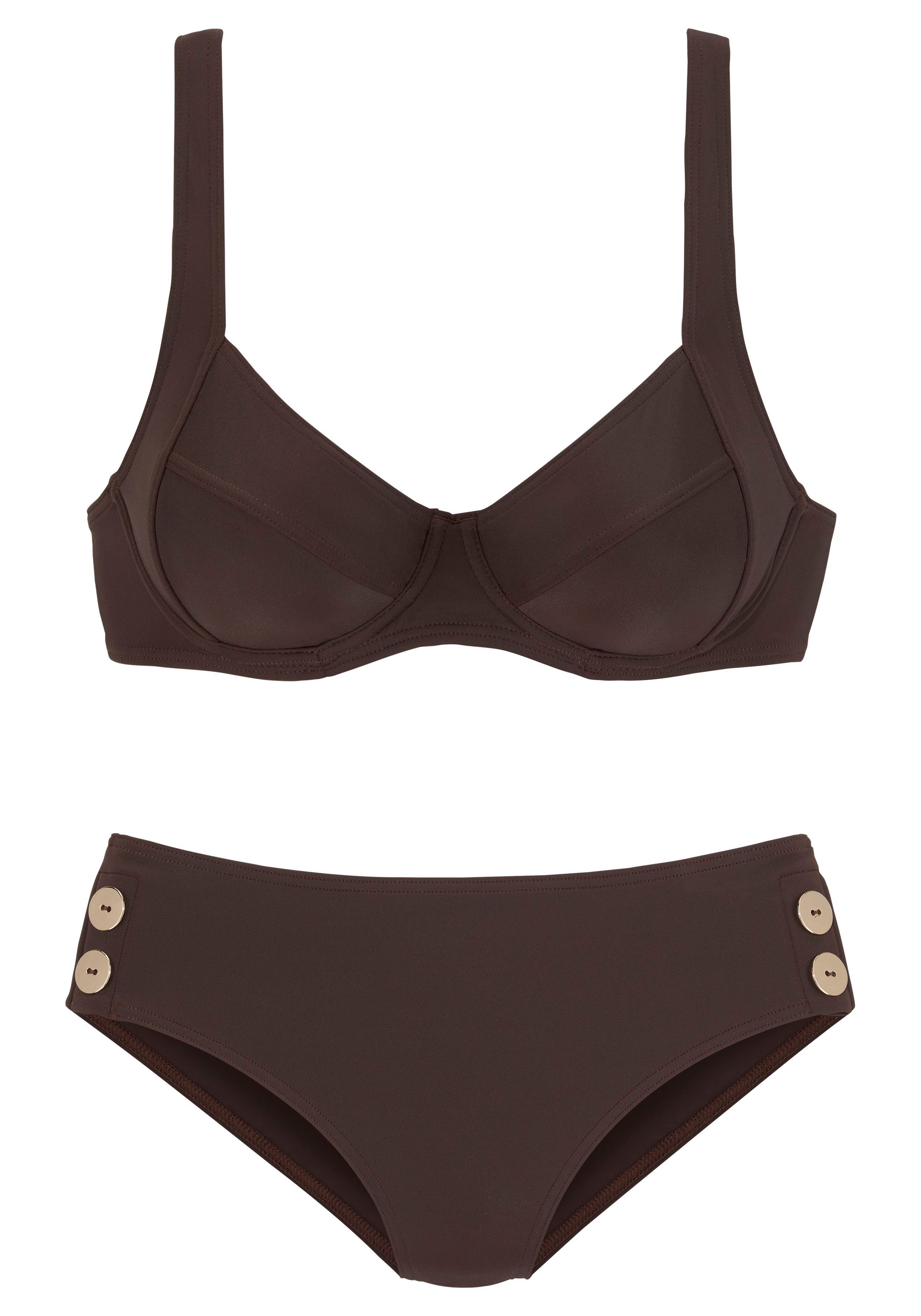 Vivance Bügel-Bikini mit goldfarbenen Zierknöpfen günstig online kaufen