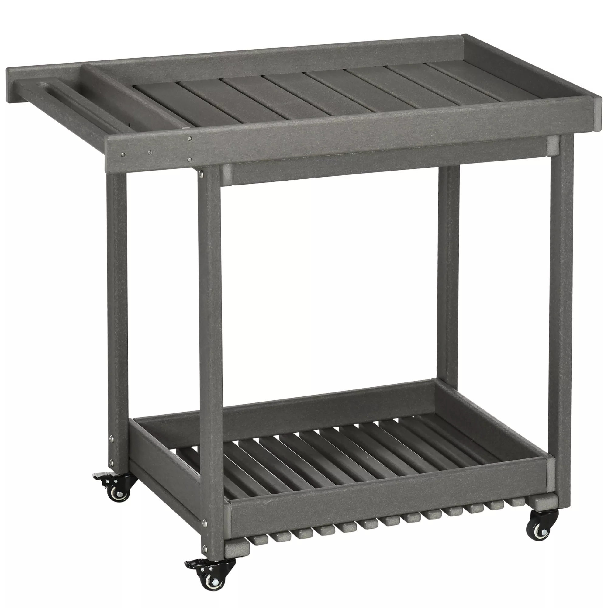 Outsunny Servierwagen  Barbecue Trolley mit Handtuchhalter, Garten Rollwage günstig online kaufen