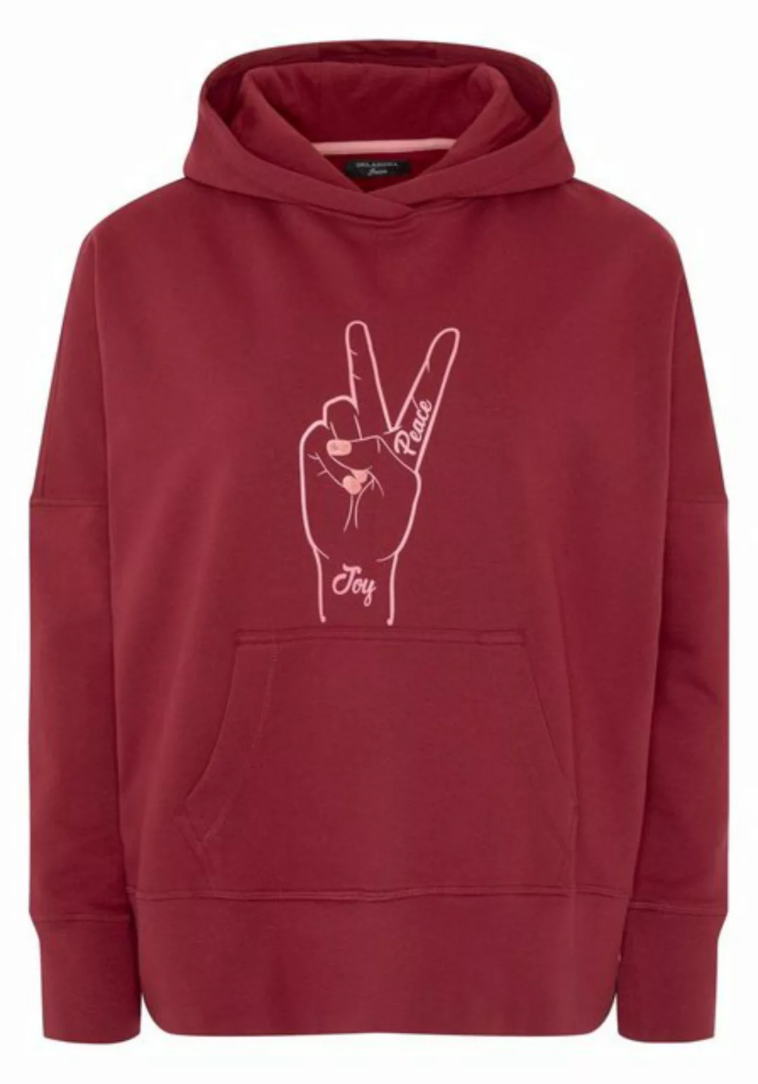 Oklahoma Jeans Kapuzensweatshirt mit Peace-Print günstig online kaufen