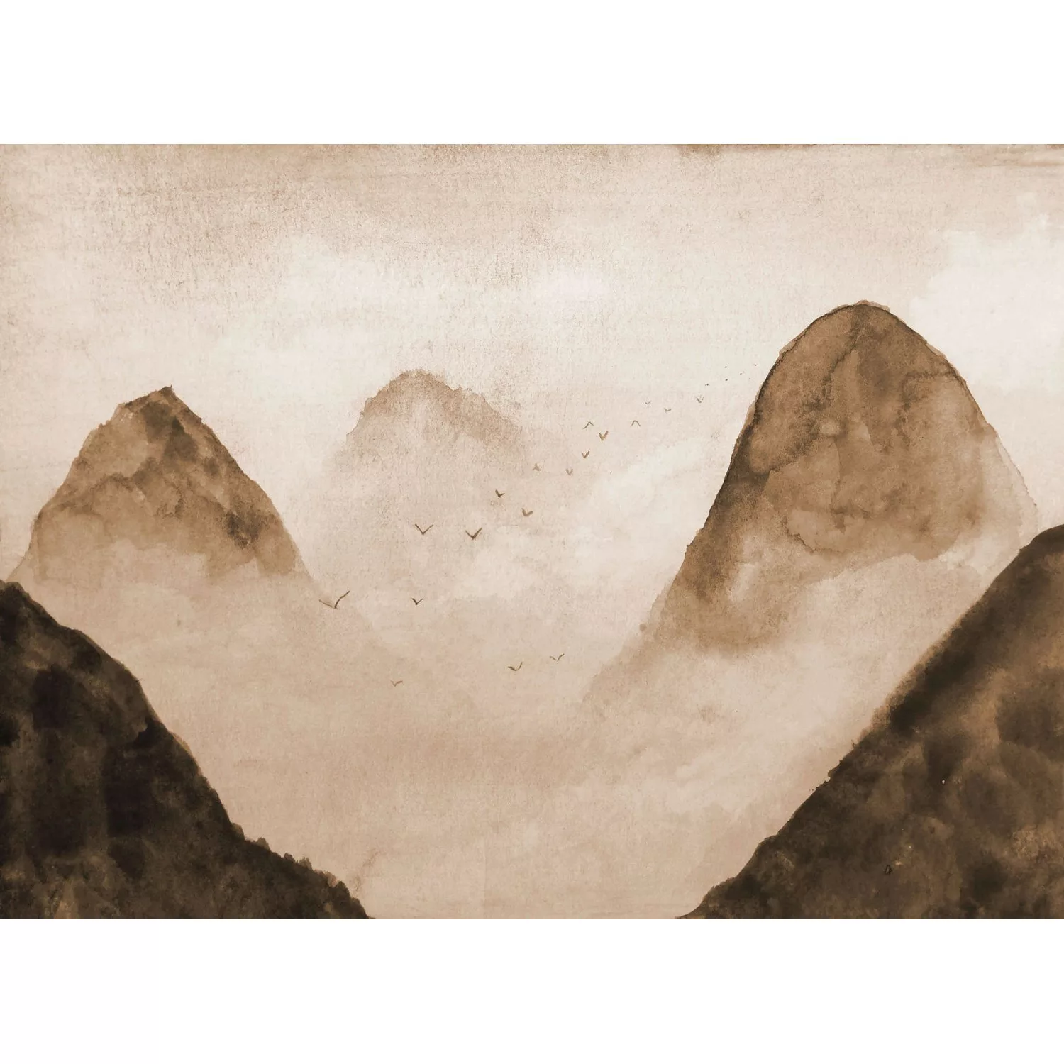 Fototapete Landschaft Berge Braun Orange 3,50 m x 2,55 m FSC® günstig online kaufen