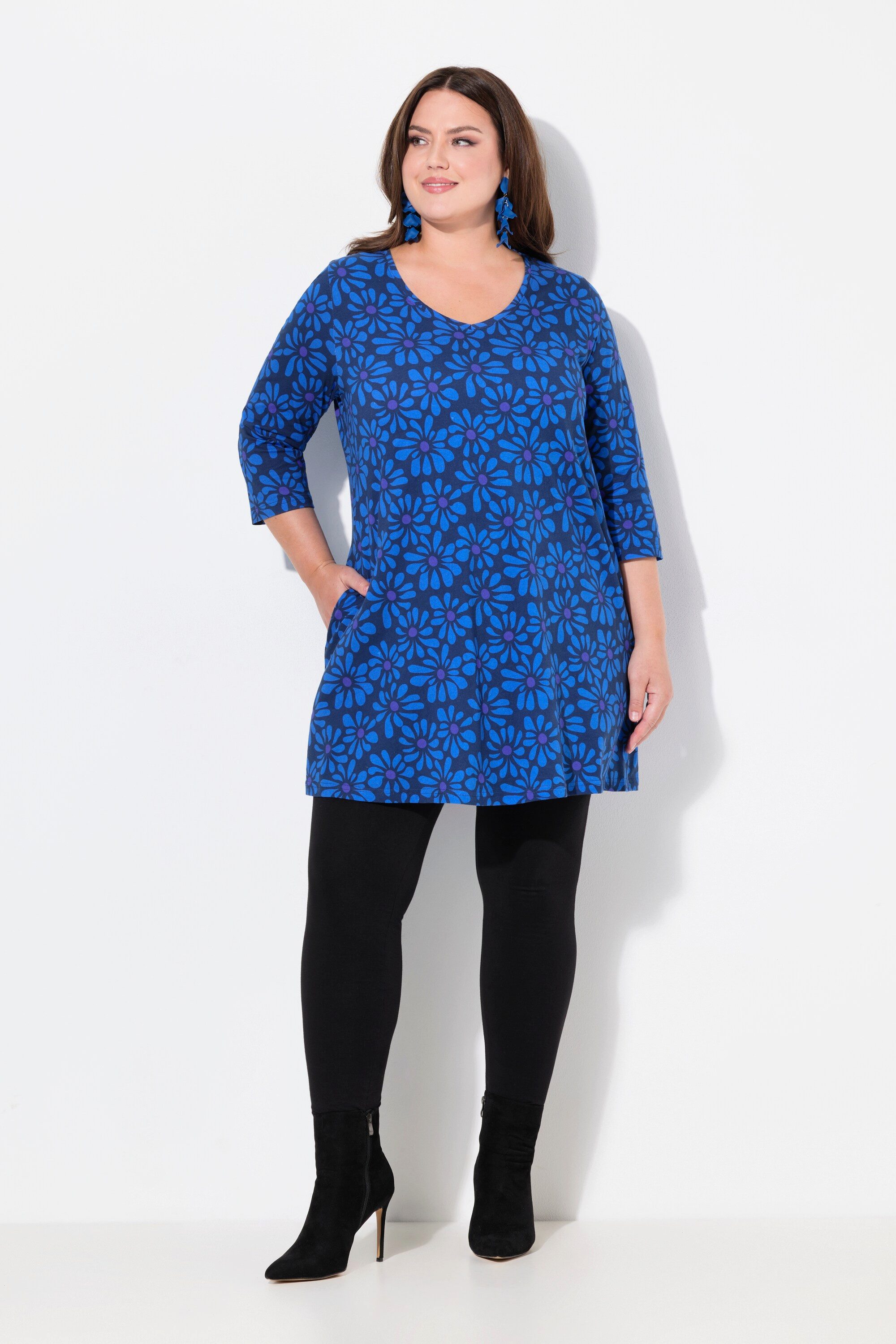 Ulla Popken Longshirt Longshirt Blüten A-Linie günstig online kaufen