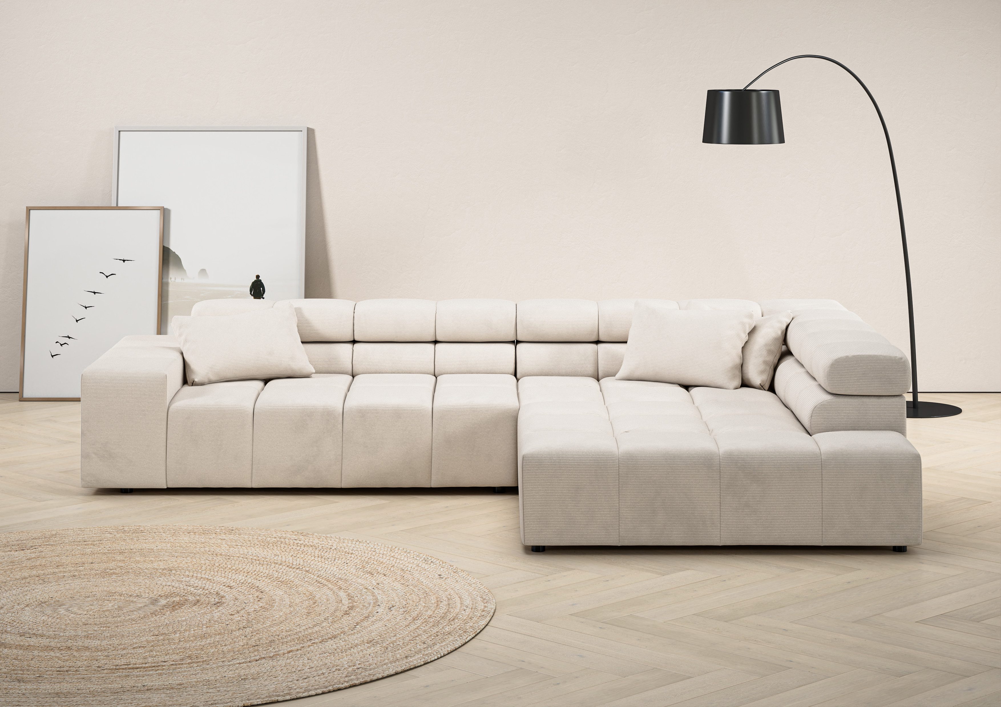 INOSIGN Ecksofa "Ancona incl. Kopfteilverstellung, Breite 319cm, L-Form", w günstig online kaufen