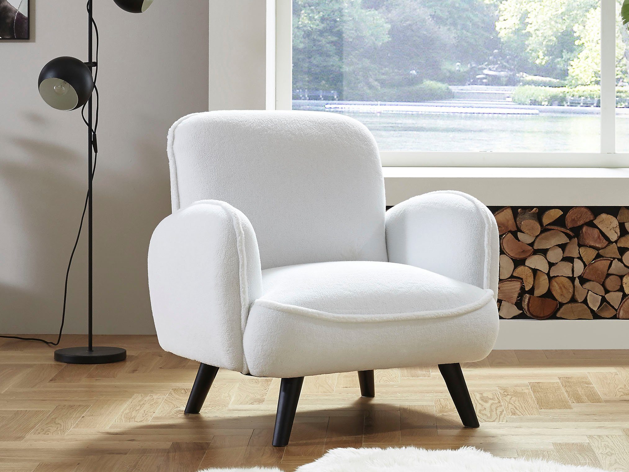 ATLANTIC home collection Sessel "Ben", mit Wellenunterfederung, Massivholzf günstig online kaufen