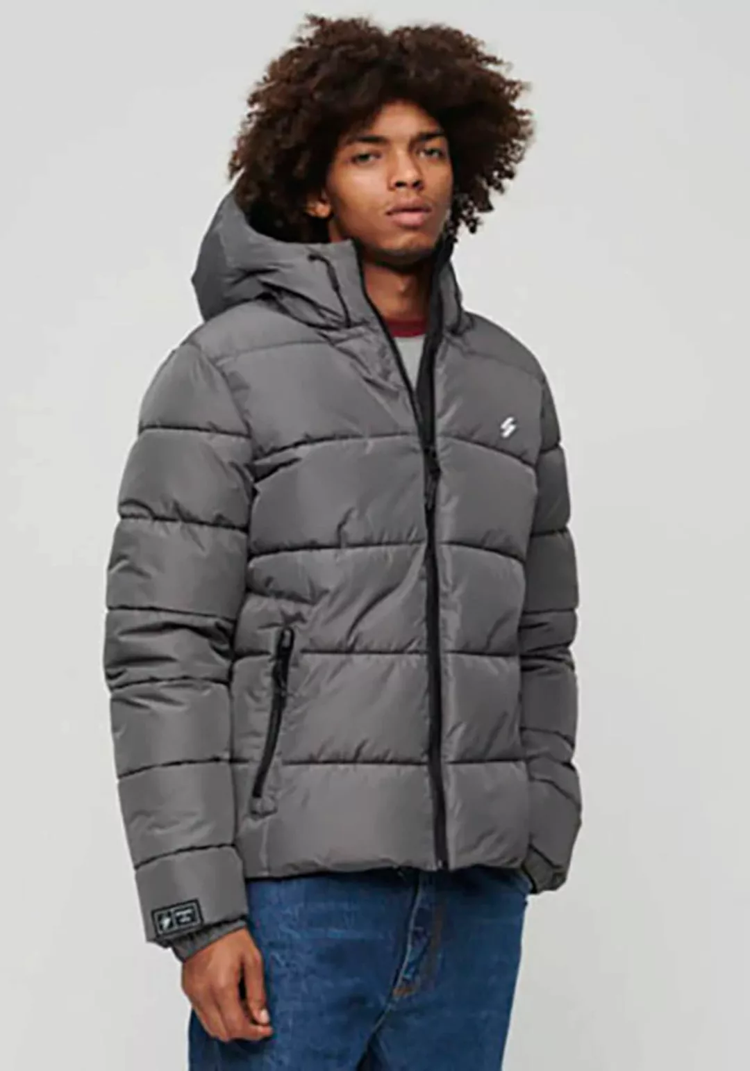 Superdry Steppjacke "HOODED SPORTS PUFFR JACKET", mit Kapuze, mit kontrastf günstig online kaufen