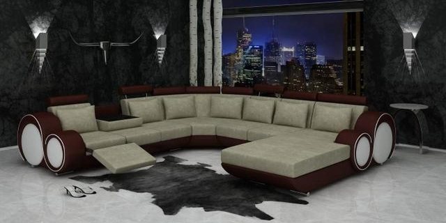 JVmoebel Ecksofa Textil Sofa mit USB XXL Wohnlandschaft Stoff Couch Big Pol günstig online kaufen