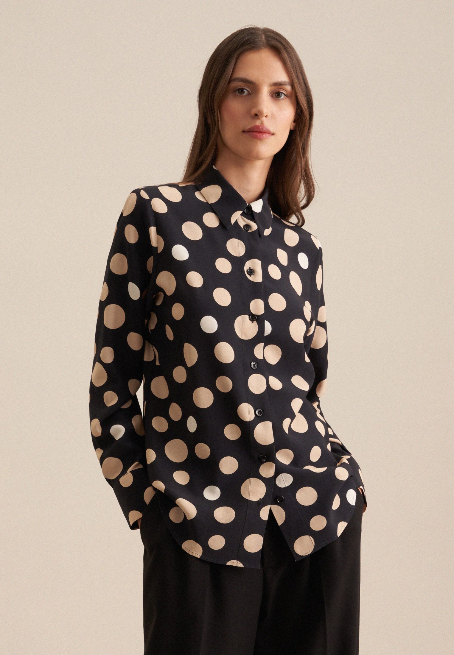 seidensticker Hemdbluse Schwarze Rose Langarm Kragen günstig online kaufen